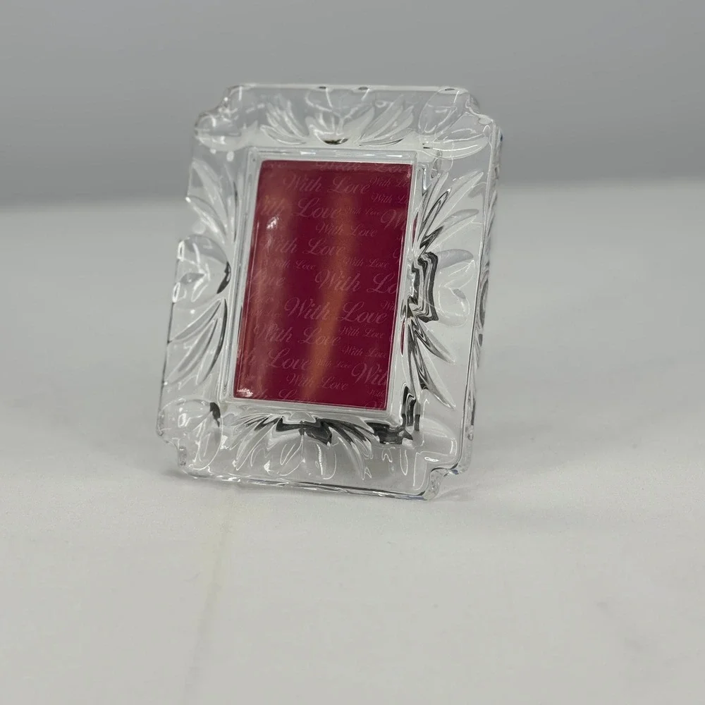 Waterford Crystal Small Picture Frame 2x3 Clear Cut Glass Scalloped Edge